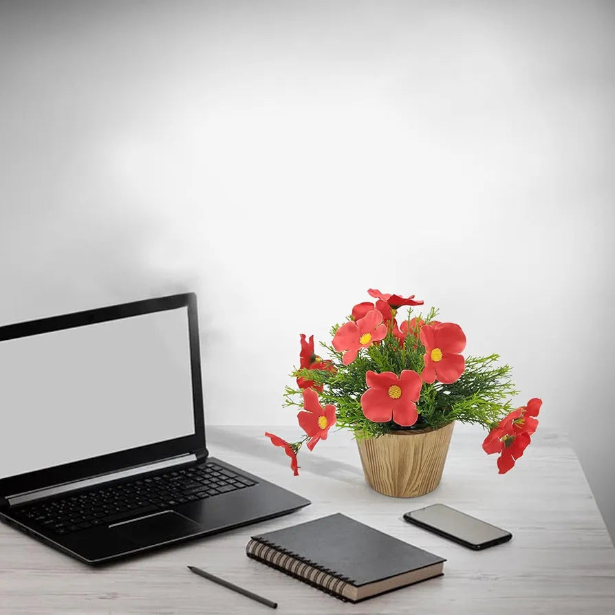 fancymart Artificial Flower in Grass with Pot, Perfect for Home & Office Decor, Artificial Flora -8419