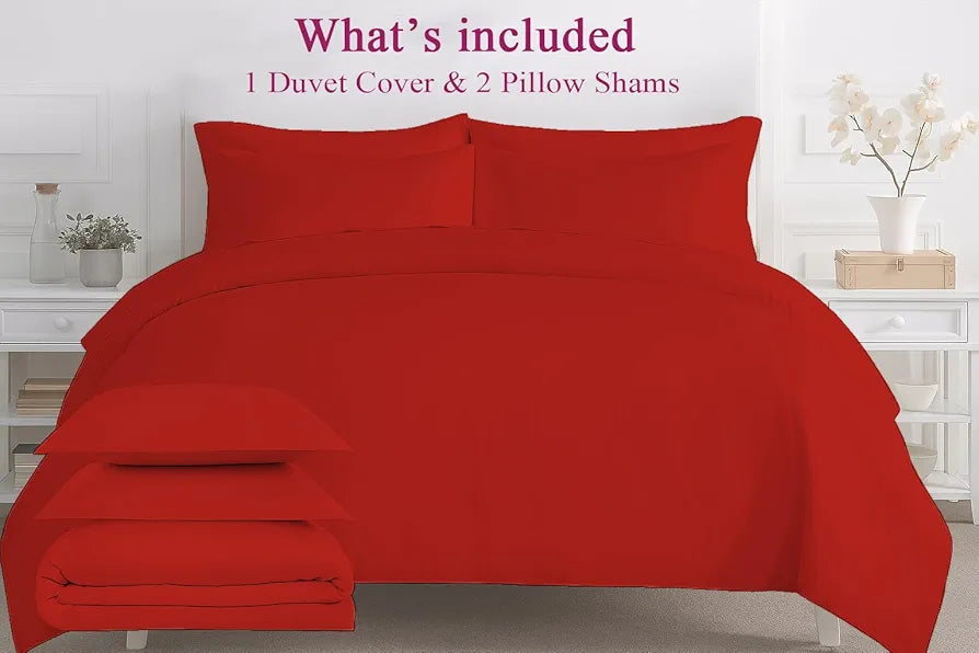 Trance Home Linen Zippered 100% Cotton 200 TC Satin Stripe King Size Duvet Cover Quilt Cover Blanket Cover Razai Comforter Cover with 2 Pillow Covers