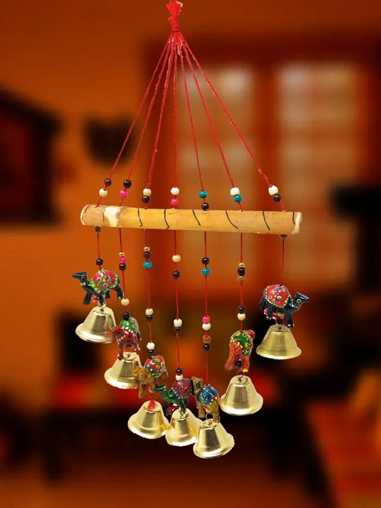 JH Gallery Handcrafted Rajasthani Wind Chime Door/Wall Hanging Decorative Showpiece/Wall Hanging/Home Decor/Home Furnishing/Diwali Gift/Corporate Gift 