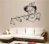 AH Decals Krishna Flute Playing Wall Sticker PVC Vinyl for Home Living Room Wall Decor 27.55 x 19.68 x 19.68 Inches Black-Self-Adhesive