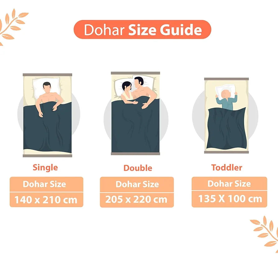 Divine Casa Floret 100% Cotton Single Dohar | 120 GSM | Soft & Lightweight Throw Blanket | Cozy & Breathable Bedding | All-Season Comfort | 210 x 140 CM, Red Orange