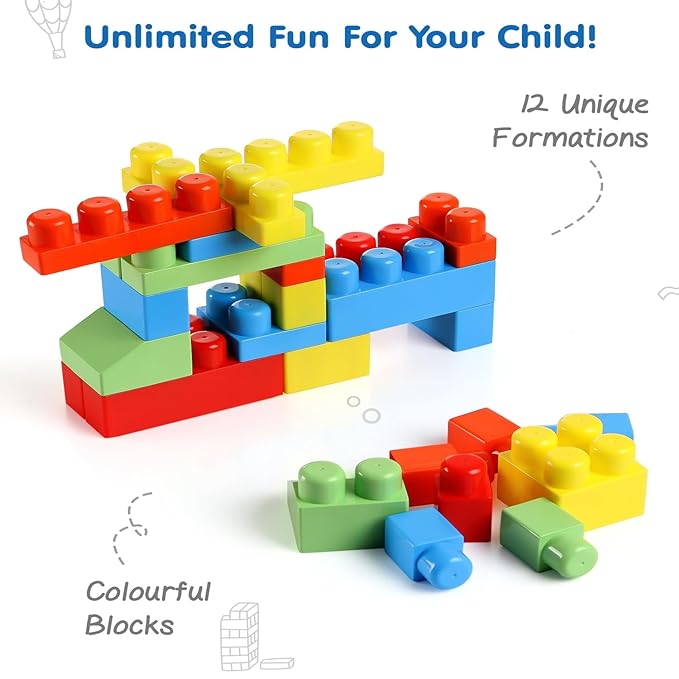 Firstcry Intelliskills Premium 40 Pcs Mega Building Blocks for