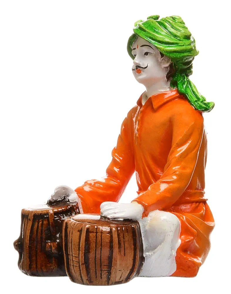 Karigaari - Ideas Hand Crafted Polyresin Orange Eco Friendly Rajasthani Idol Figurine