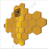 Bikri Kendra Hexagon 35 Golden with 20 Butterfly Silver Stickers for Wall Mirror Decor Sticker Wall Mirror Stickers Acrylic