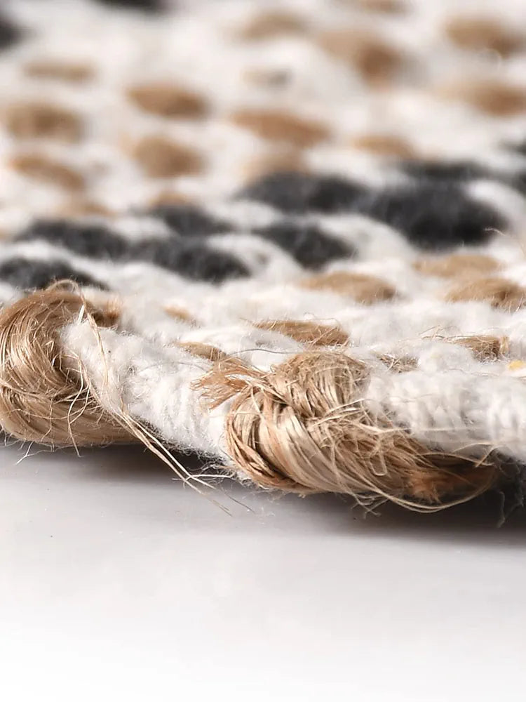 SASHAA WORLD Jute and Cotton Braided Natural Rug | Handwoven Rectangular Rug for Living Room, Kitchen, Entryway & Bedroom | Organic & Natural Feeling | Weave Irregularities Make Each Rug Unique 
