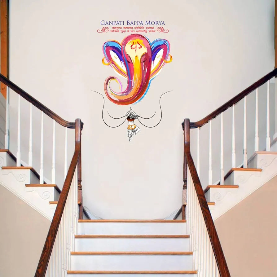 Rangoli White Glossy Vinyl Wall Sticker Premium Self-Adhesive Waterproof Decorative Wall Decal for Bedroom, Living Room, Office & Home Decoration Easy to Apply. Parent-4, Design-9