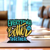 Artvibes Art Vibes Wooden Idols&figurine Everything is Better Together Quote Table Decoration for Office Desk | Home Decor