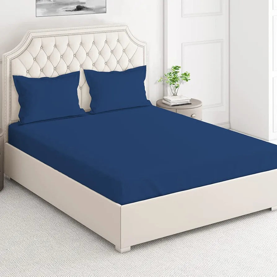 Layers Be Bold 100% Cotton Bedsheet Set for All Seasons - Lightweight, Moisture Absorbent, Machine Washable & Easy to Care - Gift for Housewarming & More - 140 TC - King Size 