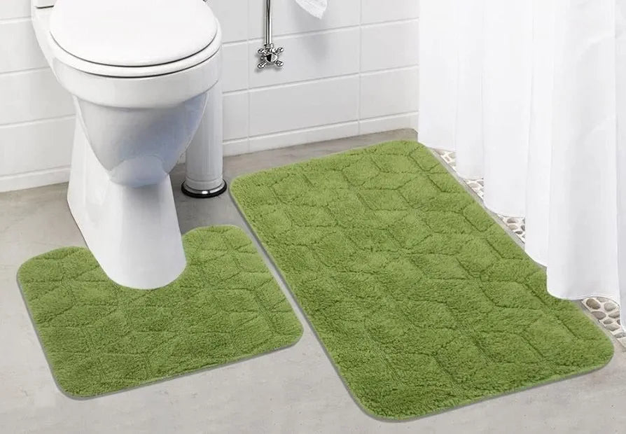 Saral Home Solid Antiskid Bathmat Set 
