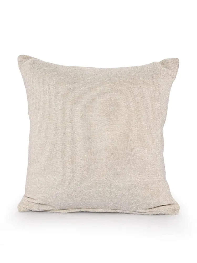 SASHAA WORLD Natural Chenille Cushion Cover | Decorative Pillow Case | Elegant Solid Design, Soft & Durable | Ideal for Living Room, Bedroom & Home Décor| 45X45 Cm