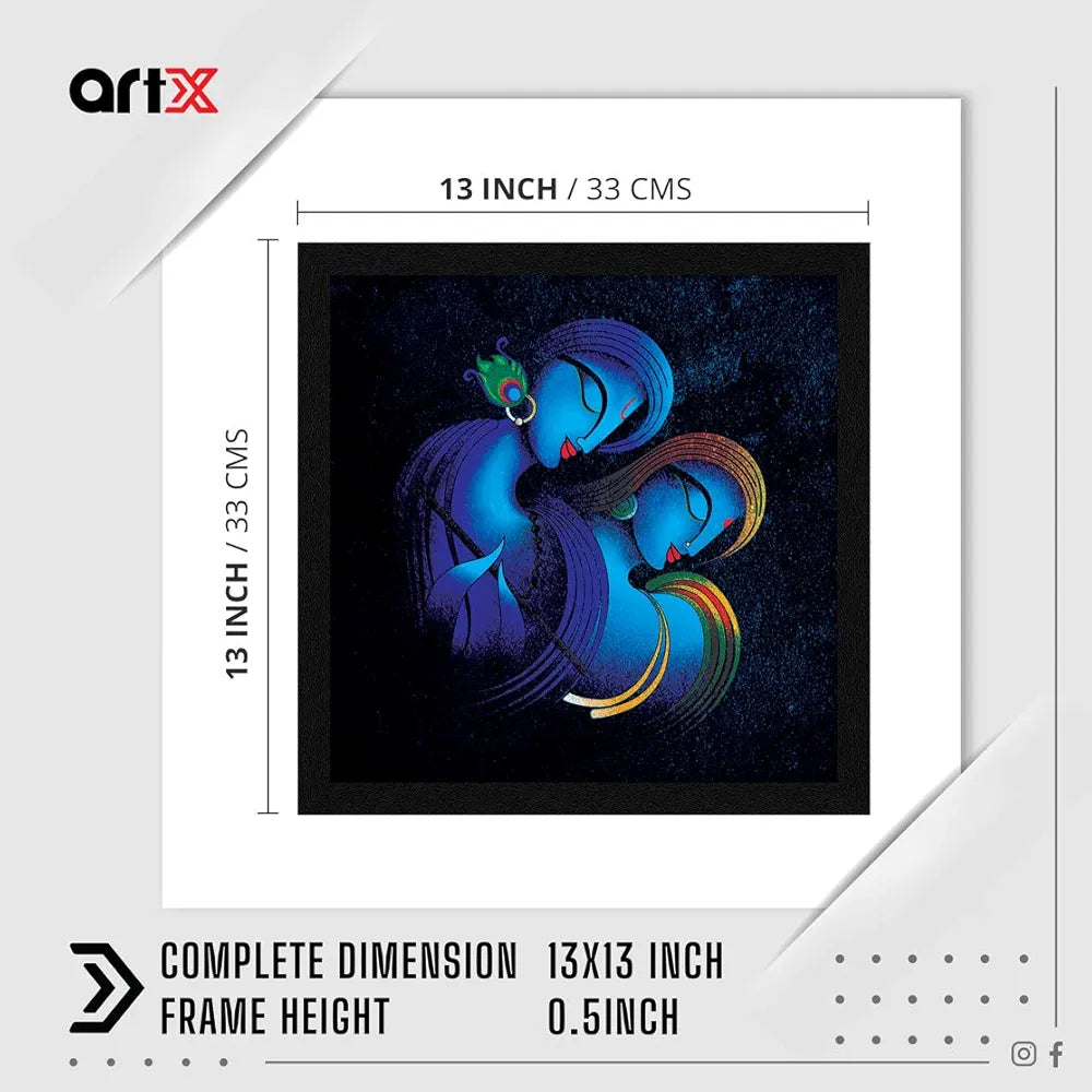 ArtX Paper Traditional Eternal Love Photo Frame Wall Art Painting, Traditional Indian, Multicolor Framed Painting 13 X 13 inches, Set of 1