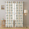 Urban Space Cotton Curtains for Door Set of 2 Curtains with Stainless Steel Rings (Colour Humming Bird Blue)