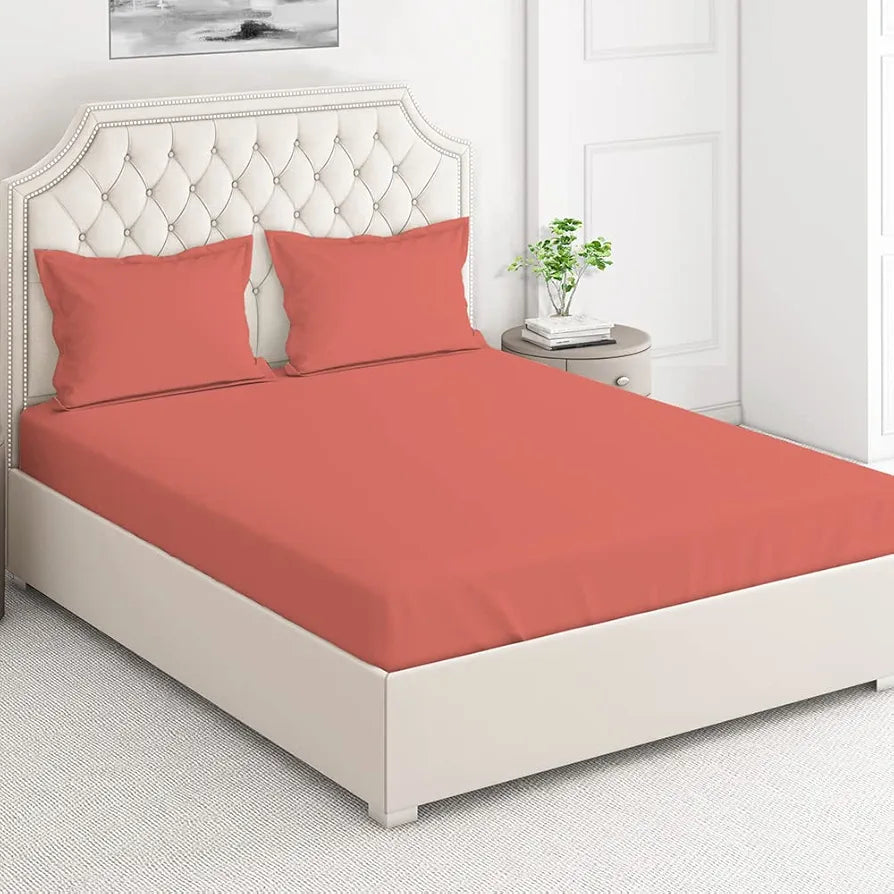 Layers Be Bold 100% Cotton Bedsheet Set for All Seasons - Lightweight, Moisture Absorbent, Machine Washable & Easy to Care - Gift for Housewarming & More - 140 TC - King Size 