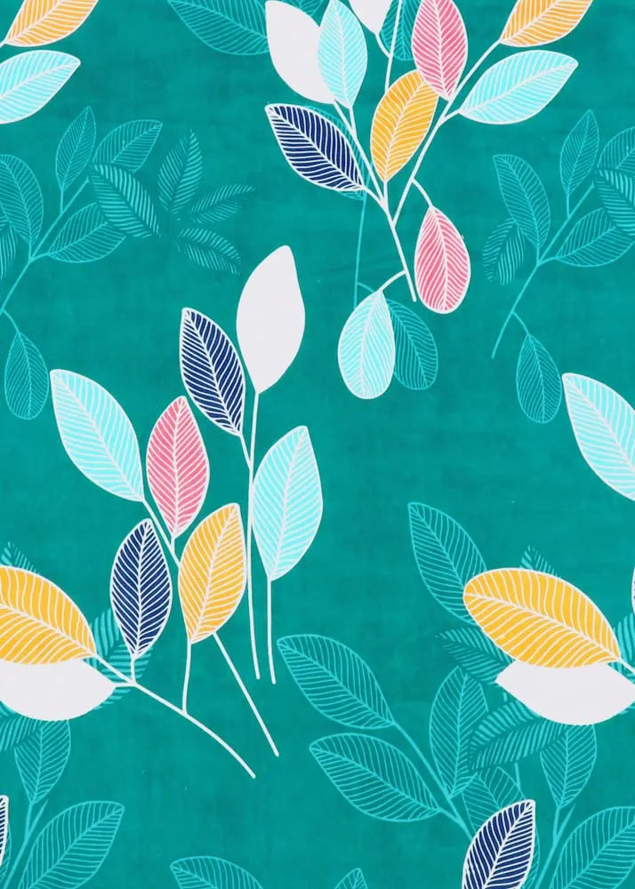 Premium Cotton Elastic Fitted Bedsheets with 2 King Size Pillow Covers Double Bed with All Around Elastic Supersoft Size - 72 x 78 +10 inches Flower Print Green and Red 200 tc - 220 tc