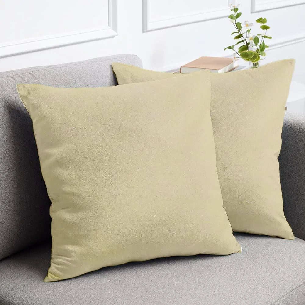 Cloth Fusion Velvet Sofa Cushion Cover Set of 5, Luxurious Cushion Cover Set 16-inch x 16 inch for Home Decor 