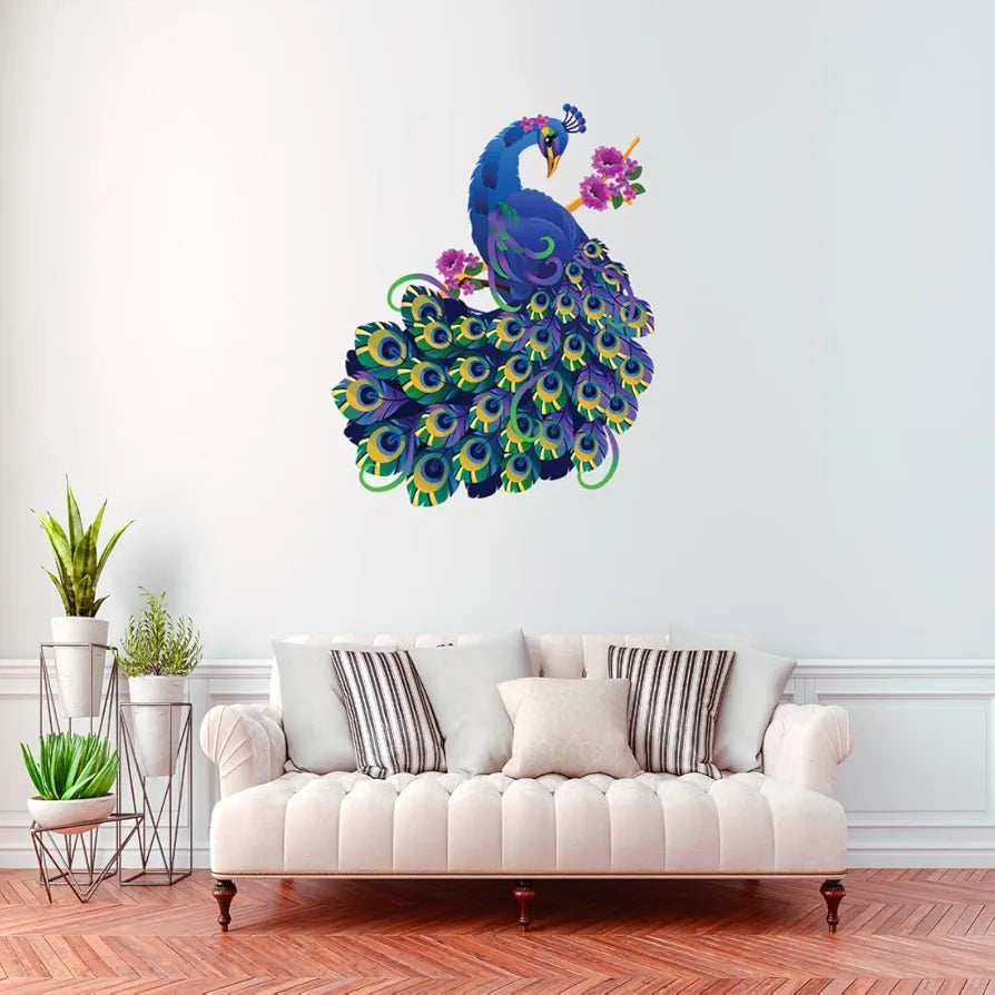 Rangoli White Glossy Vinyl Wall Sticker Premium Self-Adhesive Waterproof Decorative Wall Decal for Bedroom, Living Room, Office & Home Decoration Easy to Apply. Parent-2, Design-17