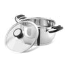 Vinod Durban Stainless Steel Saucepot Handi with Glass Lid - 2 Litre, 16 cm | Stylish Durable Handles