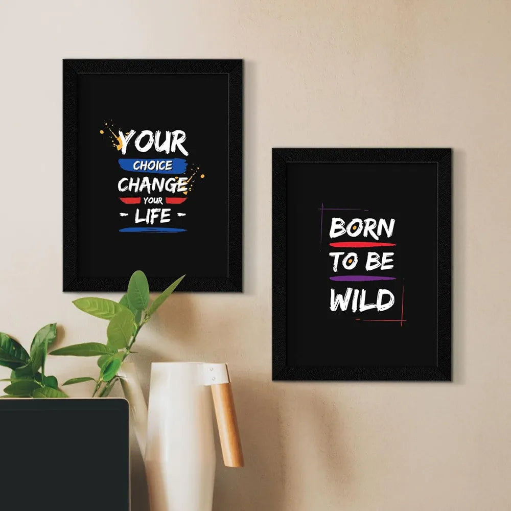 ArtX Paper Big Health Quotes Wall Frame Art Painting, Multicolor, Gym, 10X13 inches each, 20 X 26 inches combined, Set of 4