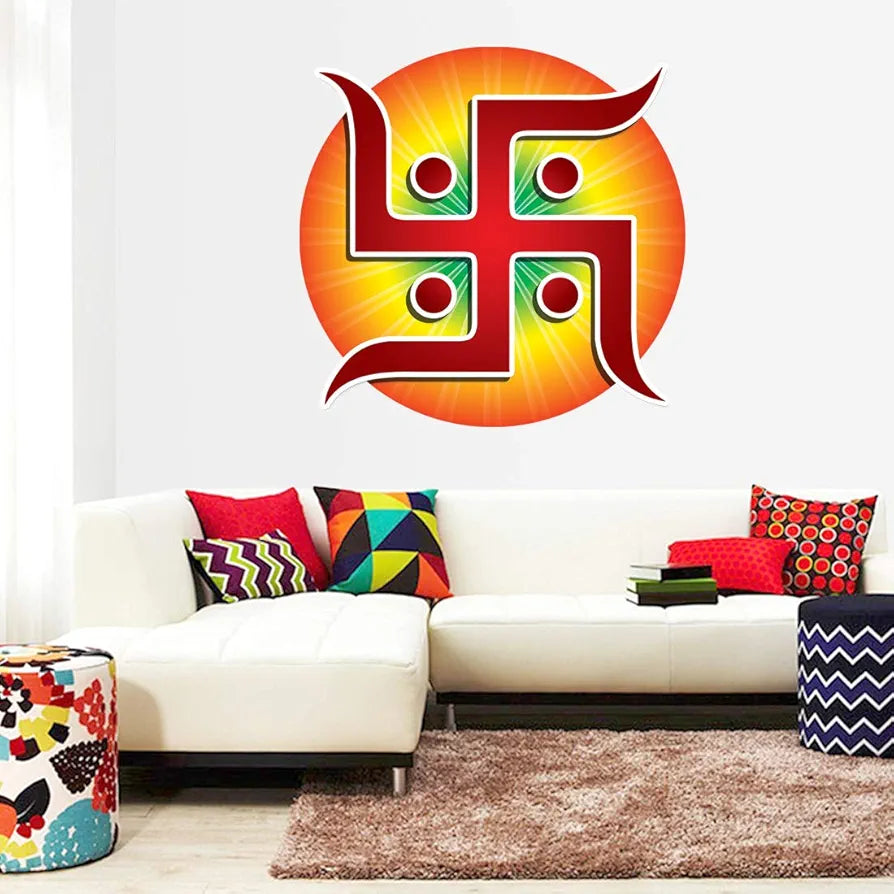 Rangoli White Glossy Vinyl Wall Sticker Premium Self-Adhesive Waterproof Decorative Wall Decal for Bedroom, Living Room, Office & Home Decoration Easy to Apply. Parent-7, Design-16