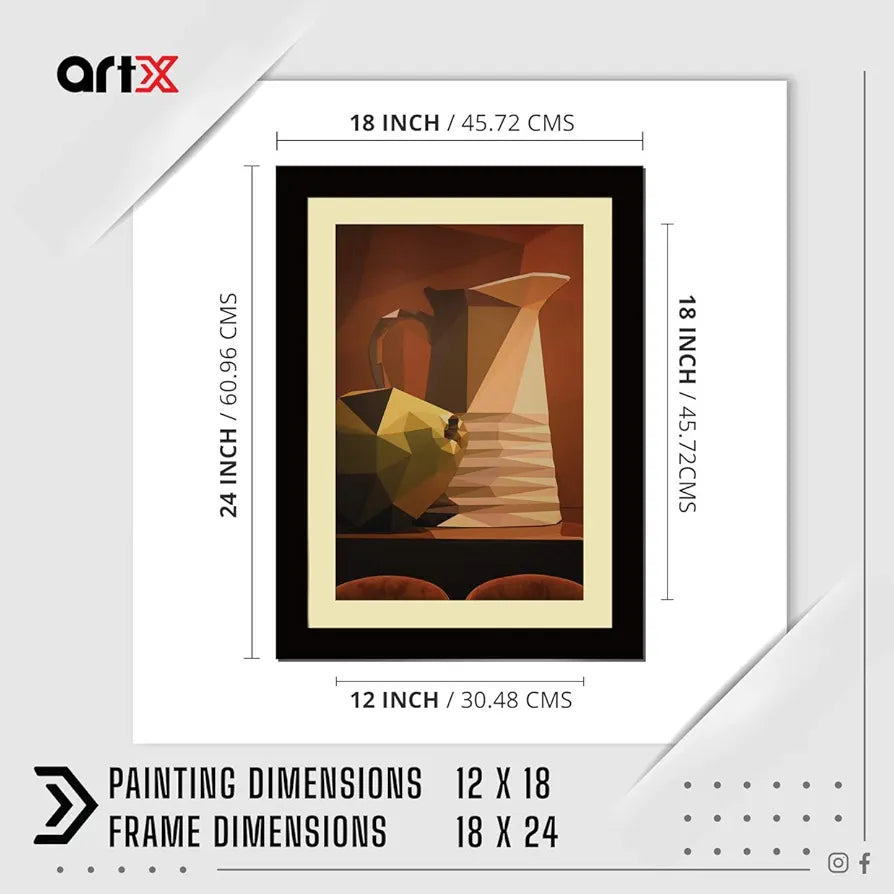 ArtX Paper Premium Abstract Kitchen Wall Art Painting, Multicolor, Abstract, 18X24 in, Set of 1