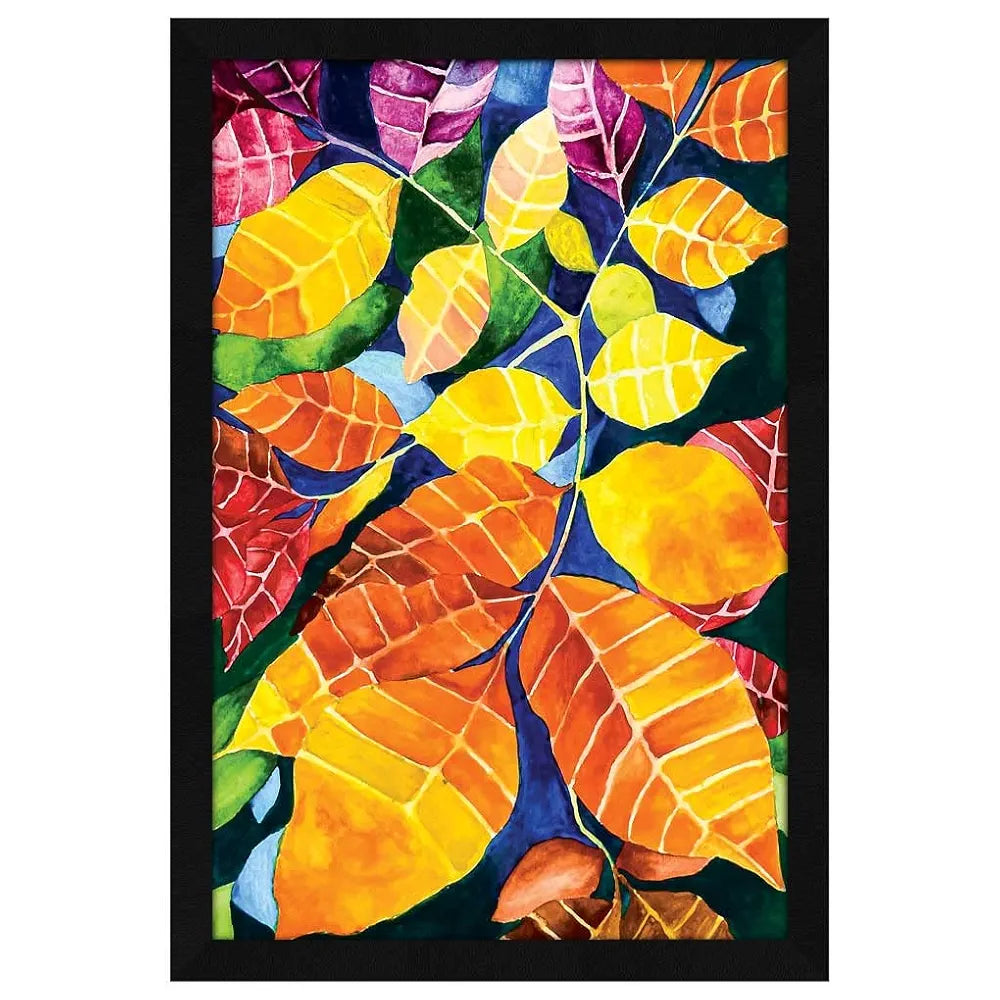 ArtX Paper Watercolors Floral Framed Wall Art Painting, Wall Decor For Living Room, Multicolor, Abstract, 12.5 X 18.5 inches, Set of 1