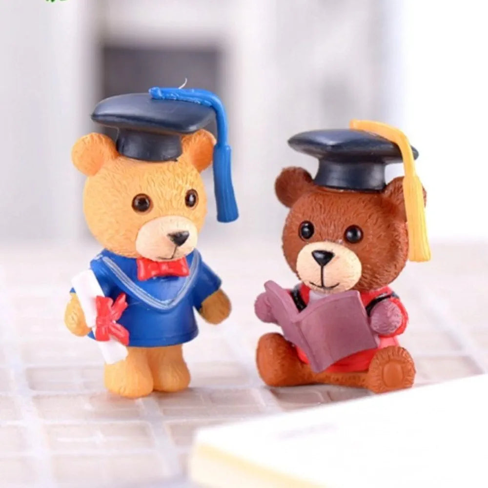SATYAM KRAFT 1 Set  Resin Teddy Bear Miniature Figurines | Decorative Showpiece | Gift for Him/Her, Mother's Day, Home, Bedroom, Living Room, Office, Table, Car Dashboard | Festive Decor