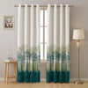 Urban Space Cotton Semi Sheer Curtains For Door Set Of 2 With Eyelets And Tieback (Colour Panel Jungle Blue)