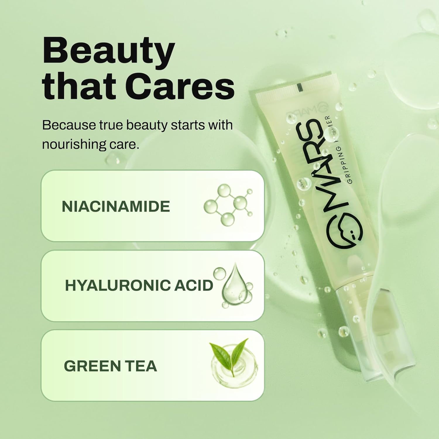 Mars Glow O' Clock Gel Primer For Face Makeup Enriched with Green Tea ...
