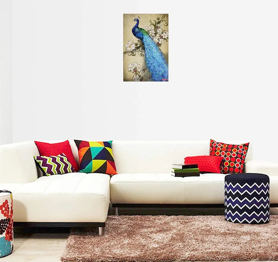 Rangoli Peacock Wall Sticker 12x18 Sheet – Elegant Self Adhesive Home Décor for Living Room, Bedroom & Walls. Design-8