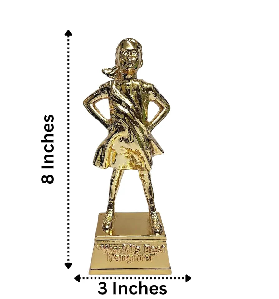 Gold Art India Gold Plated Figurine for Daughter | World's Best Daughter | Best Gift Girl | Idol Figurine for Inspiration