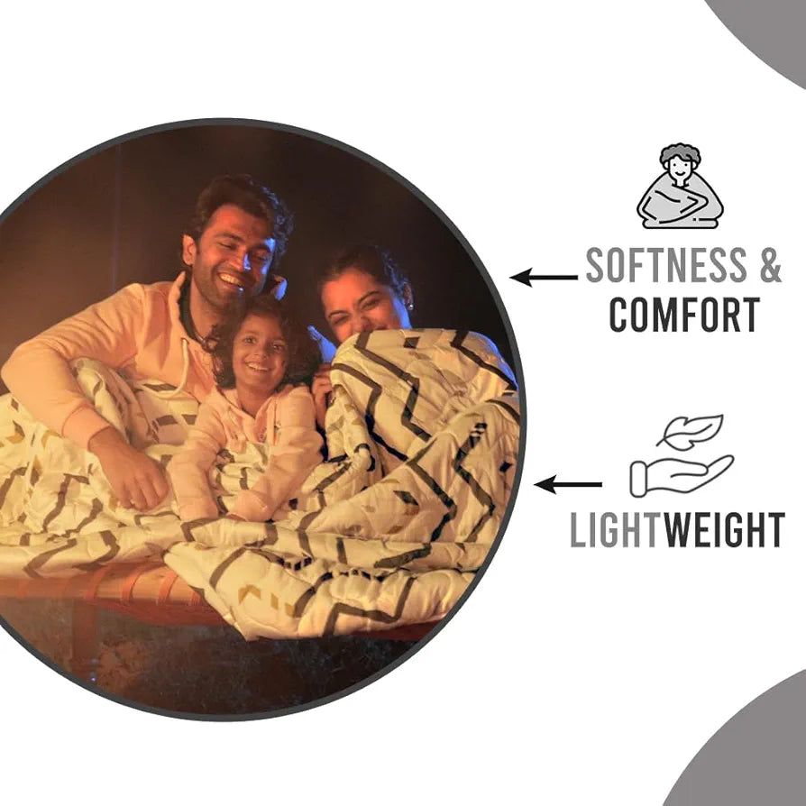 Divine Casa Microfiber 150 GSM Reversible Double Bed Comforter | Ultra Soft & Lightweight Blanket | Cozy & Breathable for All-Weather | 254 x 230 CM, Slate