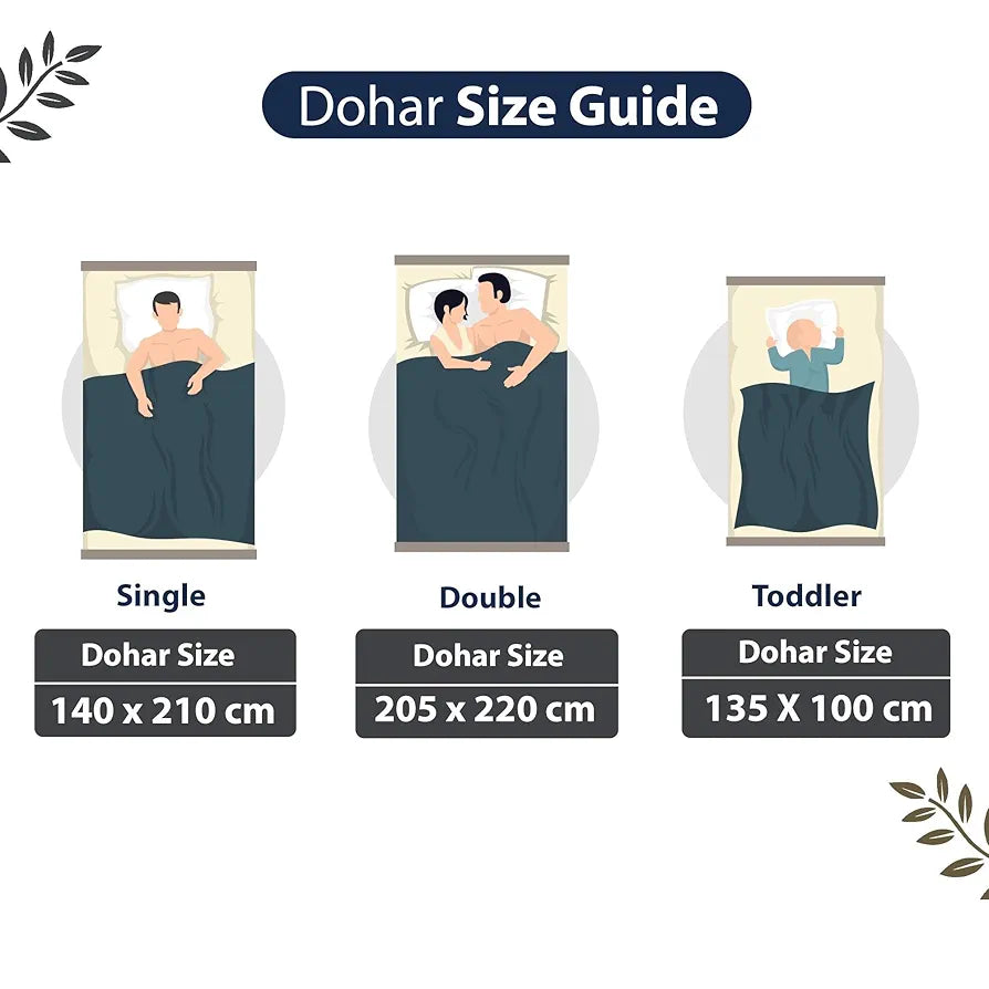 Divine Casa Printed Microfiber 120 GSM Reversible Dohar Blanket for Single Bed | Lightweight AC Blanket, Navy Blue & White, 140 x 210 cm