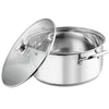 Vinod Roma Stainless Steel Saucepot with Glass Lid - 3 Litre, 20 cm | Sandwich Bottom | Rivetted Handle