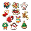 Mini Leaves Colorful Christmas Santa Claus Wooden Fridge Magnets Cut Outs Multicolor Set of 11| Festive Season Fridge Magnetic Toys