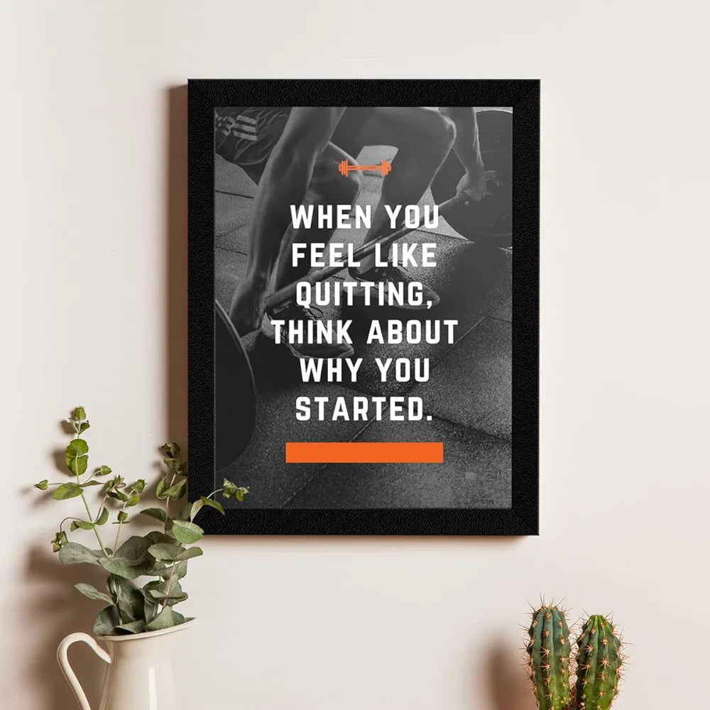 ArtX Paper Big Gym Health Quotes Wall Frame Art Painting, Multicolor, Inspirational, 10X13 inches each, 20 X 26 inches combined, Set of 4