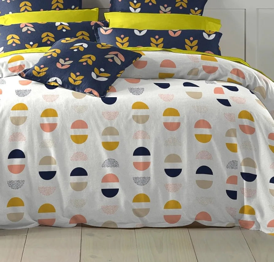 THE HOME STYLE Cotton Elastic Fitted All Around Printed King Size Double Bed Bedsheet wih 2 Pillow Cover 