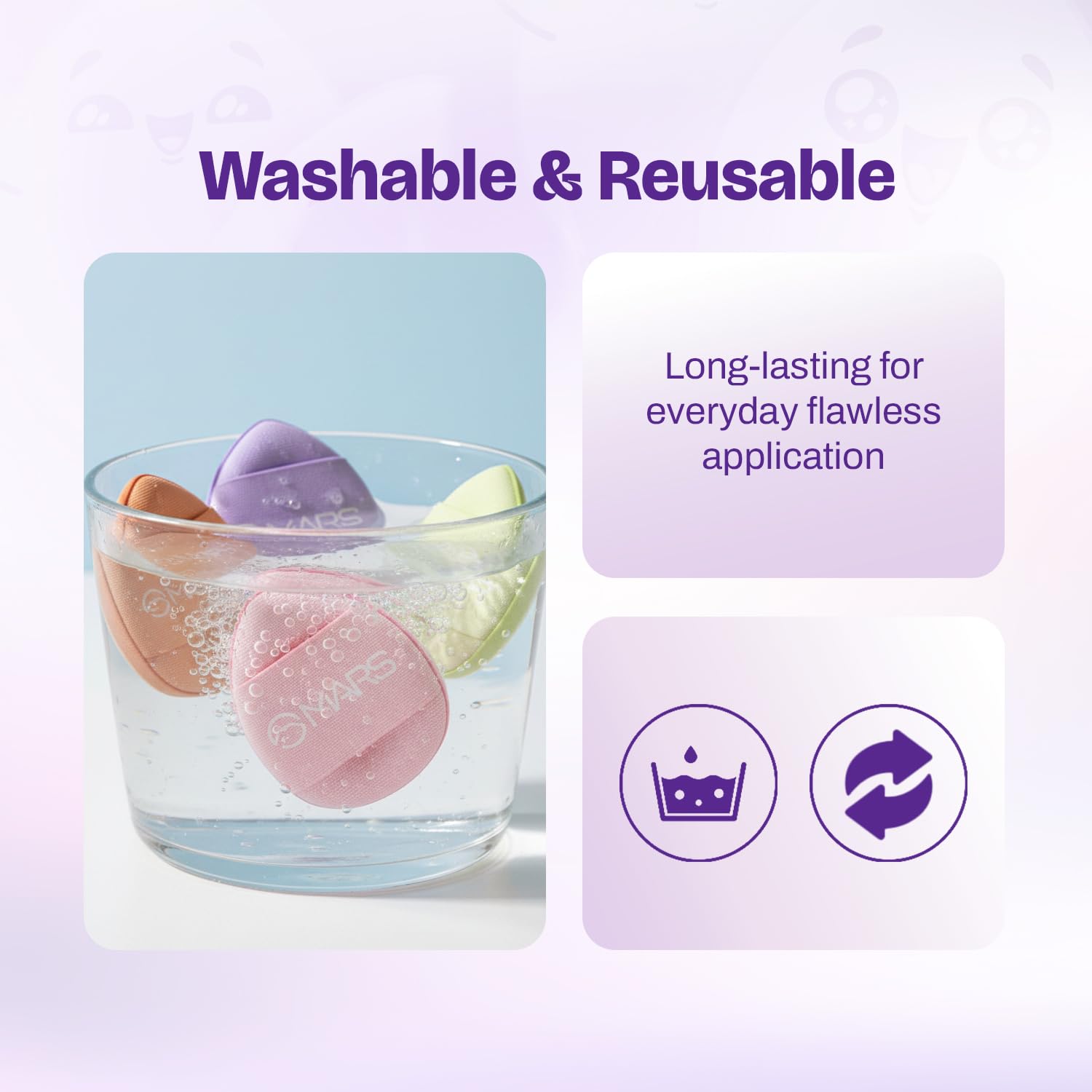 Mars Finger Fits Mini Multipurpose Makeup Puffs For Under Eye, Nose ...