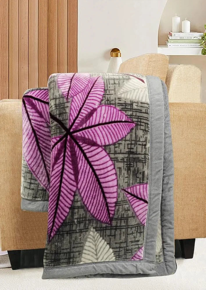 Super Soft Cloudy Printed Single Bed Blanket for Heavy Winter, Single Ply Mink Blanket King Size with 152 x 220 Cm -2.5 Kg | TC - 400