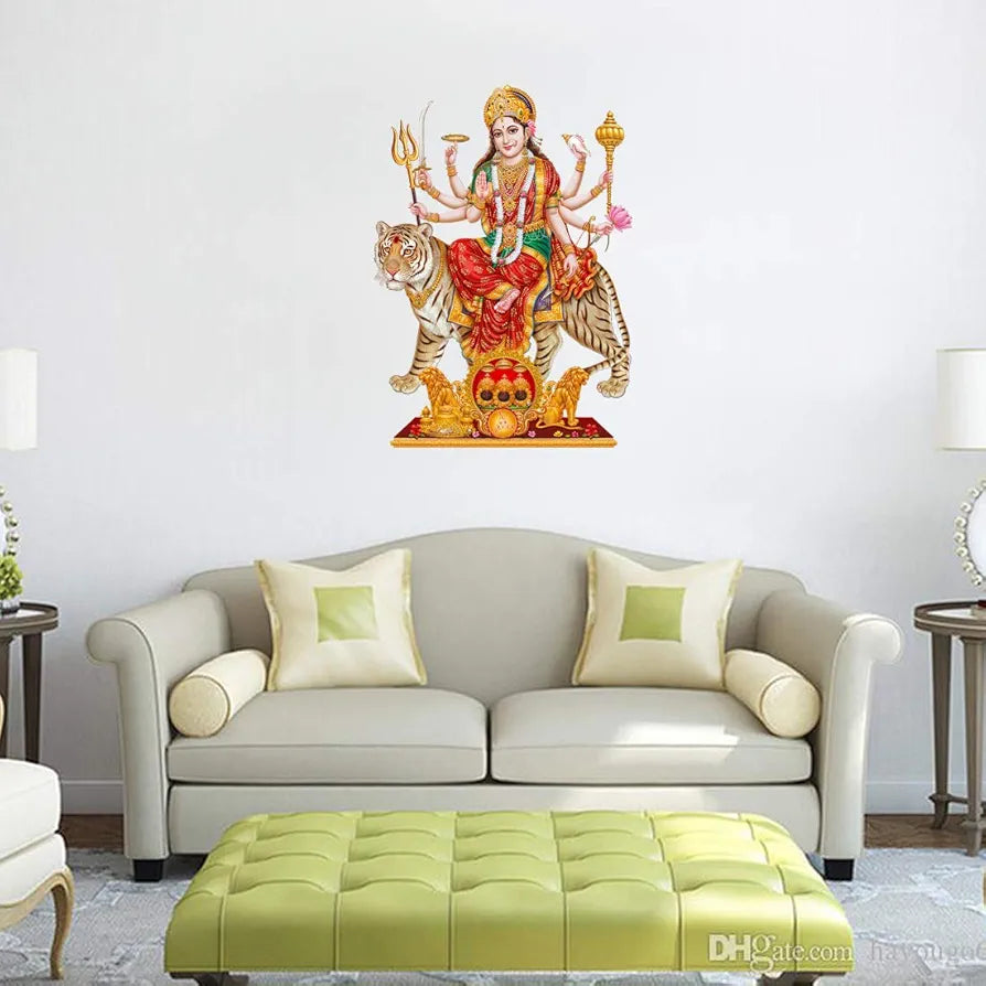 Rangoli White Glossy Vinyl Wall Sticker Premium Self-Adhesive Waterproof Decorative Wall Decal for Bedroom, Living Room, Office & Home Decoration Easy to Apply. Parent-6, Design-16