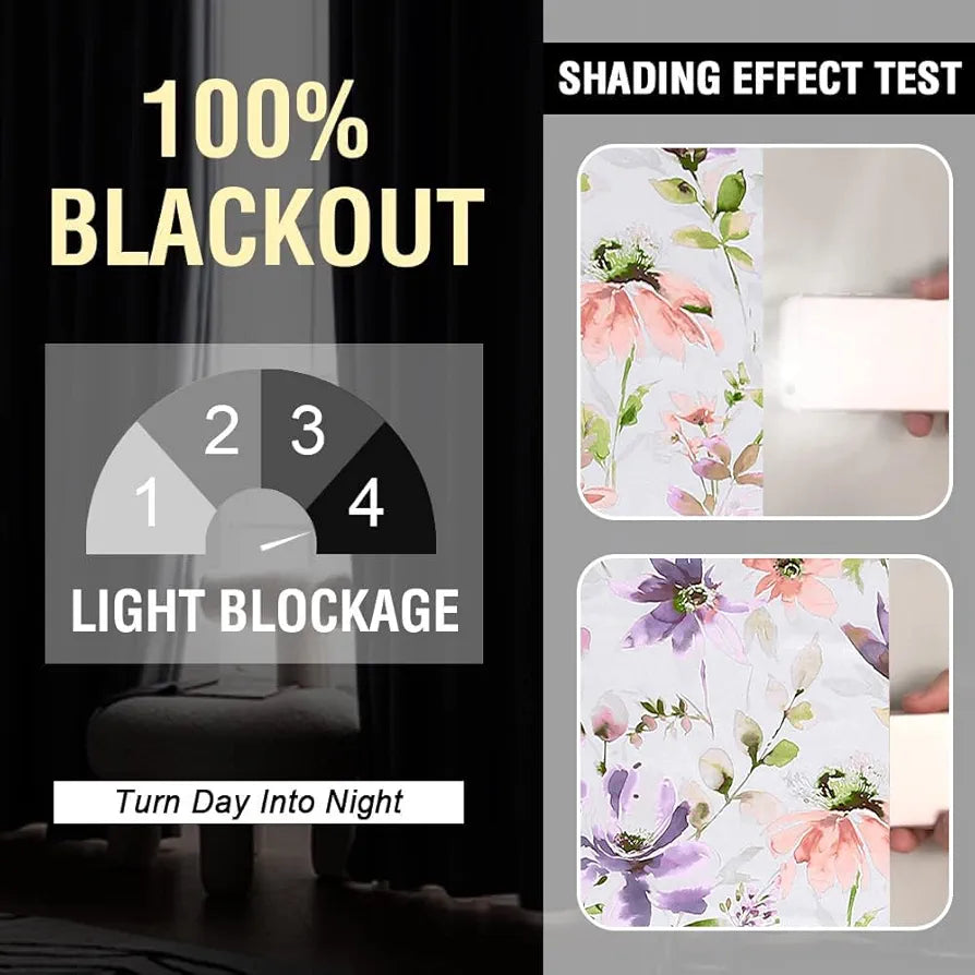 Cloth Fusion 100% Blackout Printed Premium Door Curtains 7 Feet Long Set of 2, Noise Reducing Blackout Parda 7 Feet with Grommet for Home Decor 