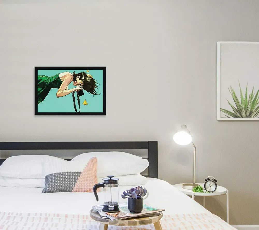 ArtX Paper Abstract Girl Framed Painting, Wall Art Painting, Synthetic Wood, Multicolour 12.5 X 18.5 Inch