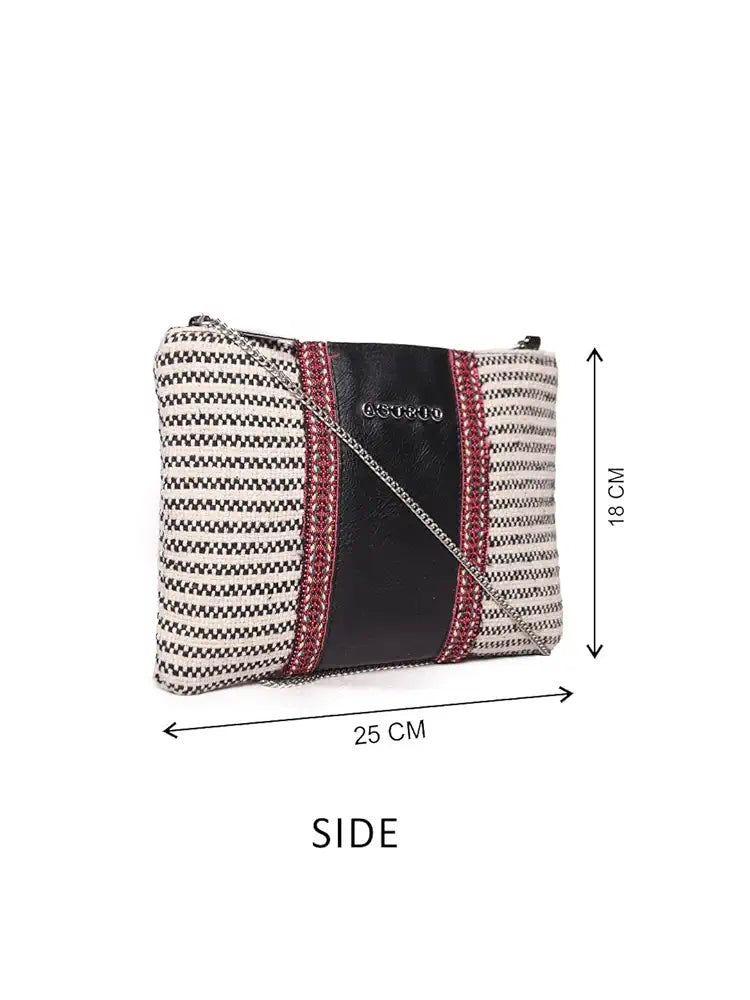 ASTRID Handmade Macrame Flap Over Sling Bag For Girls And Women
