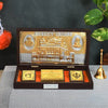 Jaipur Ace Satnam Shri Waheguru Ji Gold Plated Charan Paduka Yantra With Wooden Box