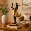 Xtore Lavish Golden Black Resin Couple Statue with Child for Home Decor