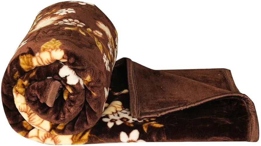 Super Soft Cloudy Printed Double Bed Blanket for Heavy Winter, Single Ply Mink Blanket King Size with 220 x 230 Cm -2.5 Kg | TC - 400