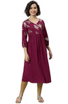 Janasya Women's Magenta Poly Crepe Kurta