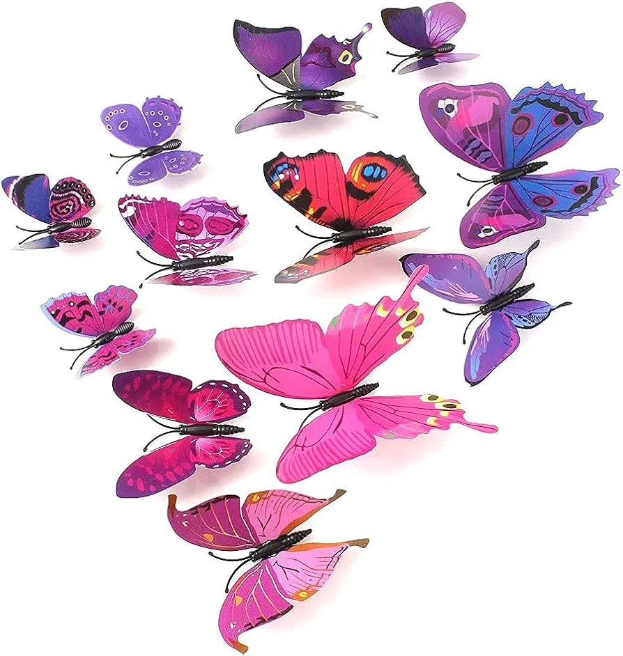 Rangoli Butterfly Wall Stick or Magnet for Home, Office, Kids Room Décor Self Adhesive Removable PVC. Design-18