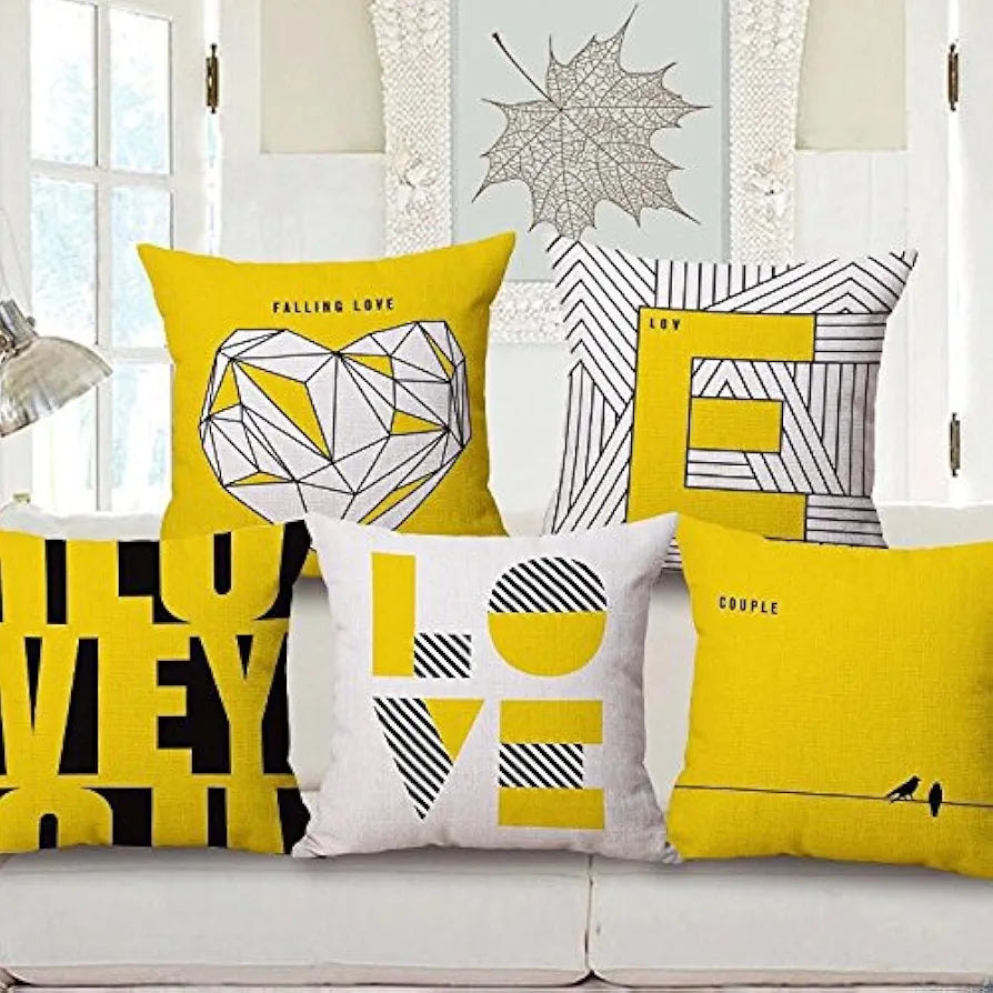 Aerohaven Decorative Hand Made Digitally Printed Abstract 5 Piece Velvet Cushion Cover - 12