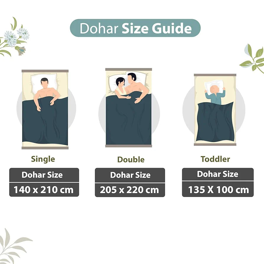 Divine Casa Floret 100% Cotton Single Dohar | 120 GSM | Soft & Lightweight Throw Blanket | Cozy & Breathable Bedding | All-Season Comfort | 210 x 140 CM, Floral Breeze
