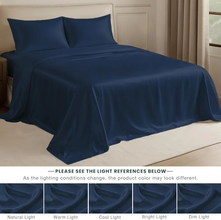 Cloth Fusion Satin Bedsheet for Queen Size Bed, Perfect for Romantic Night, Excellent Gift for All Celebrations, Set of 1 Satin Sheet 90